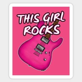Female Electric Guitarist This Girl Rocks Magnet
